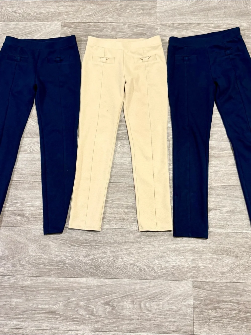 Gymboree Bundle Of 3 Girls Sz 10 School Uniform Ponte Knit Pull On Pants Navy